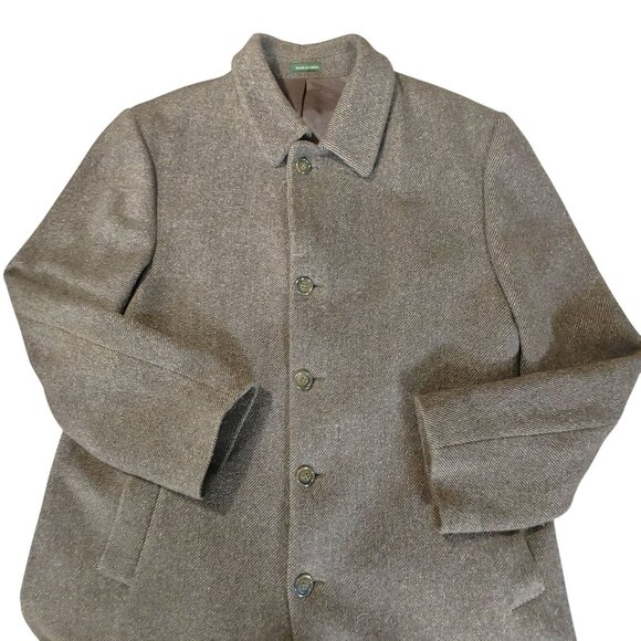 Lauren Ralph Lauren Brown Wool Blend Overcoat With Button Front Lined Interior - Picture 2 of 16